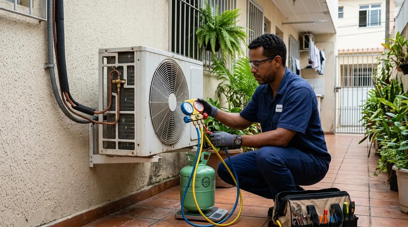 Instalação da condensadora em Aracaju‑SE